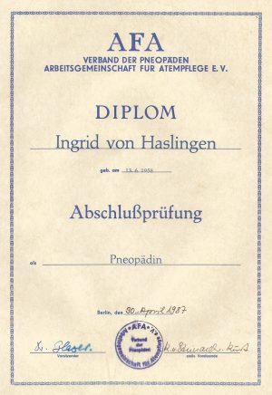 Ingrid von Haslingen - Diplom AFA